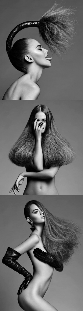 MAGDALENE-超酷女性黑白发型艺术造型人像