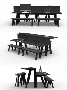 室内野餐桌设计-是一个工作，聚集的地方，也是一个吃饭的地方