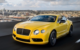 黄色宾利Bentley经典汽车壁纸桌面下载