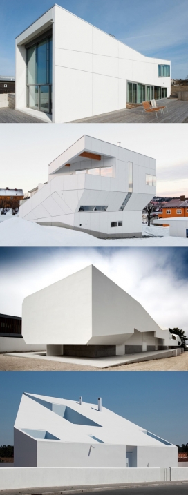 几何白色外饰房屋设计-鲜明的白色，不仅有白色的外表，也有几何结构。尽情享受吧！