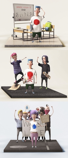 Faber-3D纺织标记卡通人物玩具
