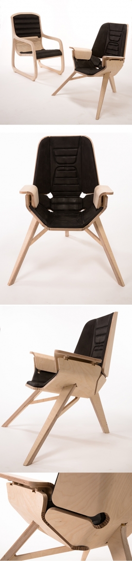 KerFutel#01交叉多边形木质椅子