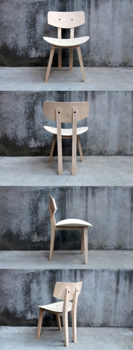 Primo-俏皮发光曲线感木质椅子