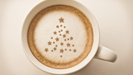 高清晰咖啡圣诞树壁纸