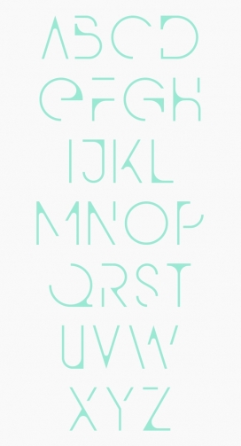 QG免费字体设计-一个简单曲线和抽象线性字体设计
