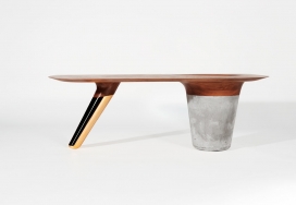 混凝土核桃桌子-瑞士24岁Mathias Hintermann设计师作品