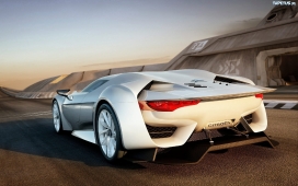 高清晰白色雪铁龙GT概念跑车尾部壁纸下载