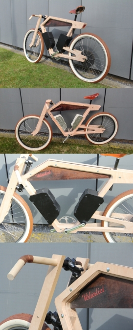 Ebike木质自行车设计-灵感来自Boardtracker电动自行车