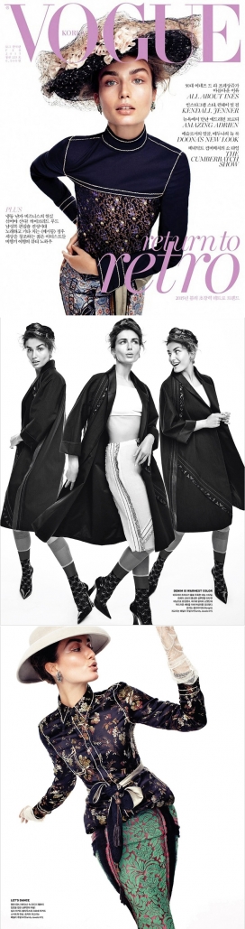 安德娅・迪亚可奴-VOGUE时尚韩国2015年2月-优雅柔软抛光的织纹毛衣图案时装秀
