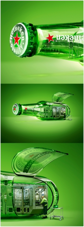 Heineken喜力啤酒瓶梦幻工厂屋