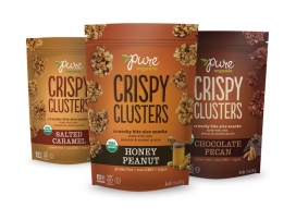 Pure Crispy Clusters-纯有机超健康的酒吧小吃包装设计-采用无麸质大豆为主料替代麦麸