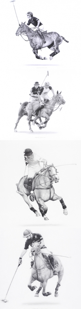 Polo Players-手绘骑士打高尔夫球插画设计