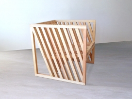 木质立方椅子