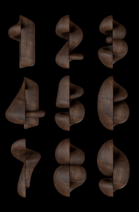 Wood block-木块字母字体设计