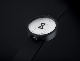 OZO Watch时尚腕表设计-手表具有两个转盘，一用在顶部做小时，而另一个在底部做分钟。