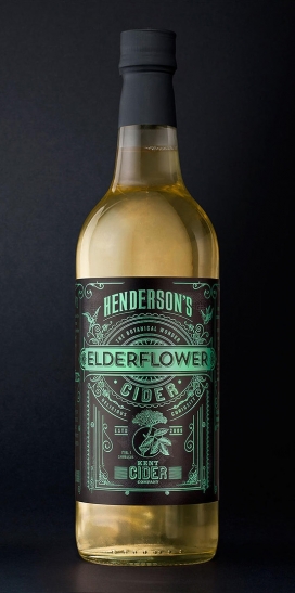 Henderson亨德森复古包装的苹果酒-传统风味的维多利亚海报风格设计-使用了一个非常简单的调色板，在金属基板上印有亚光层压板面漆