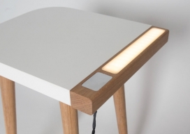 双重目LED床头柜凳子设计-既是一个床头柜又是一个灯泡。