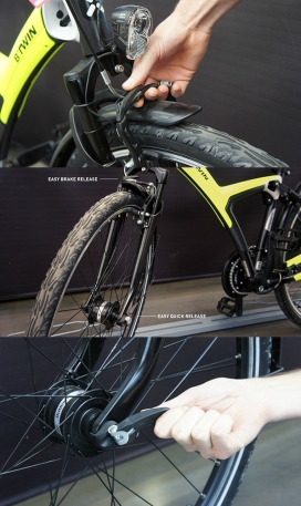 BTWIN original 700自行车刹车系统设计。容易松开刹车和快速释放车轮
