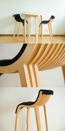 Furniture-黑色靠背的木质椅子设计