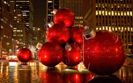 纽约圣诞城红色绣球