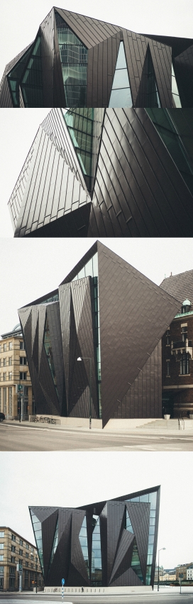 Tornhuset-马尔默世界海事大学建筑-几何三角菱形的设计