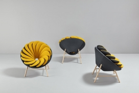 西班牙家具厂Missana推出的-一个不寻常的双重色彩螺旋图案扶手椅