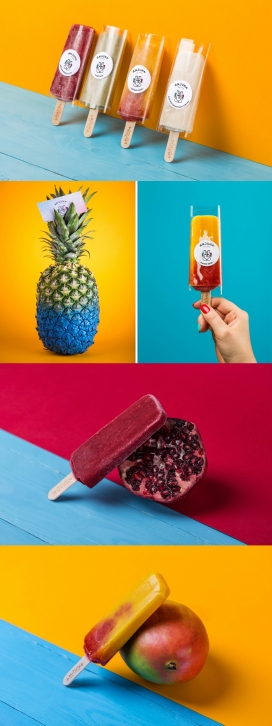 ANJUNA ICE POPS-丰富多彩互补视觉元素的冰棒品牌设计