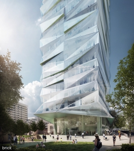 挪威斯塔万格-Knud Holms门办公室塔玻璃建筑