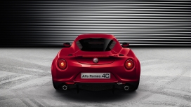 高清晰红色阿尔法罗密欧4C轿跑车组图壁纸