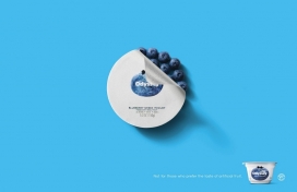 为了获得真正的水果味道，我们使用了真正的水果-Odyssey Greek Yogurt奥德赛希腊果味酸奶平面广告