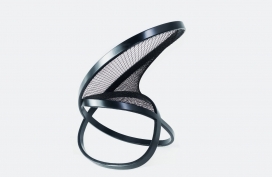 Torsion Chair-丝网扭曲的黑色椅子