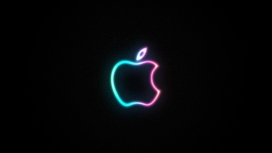 高清晰苹果霓虹灯效果壁纸