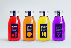 Lotte-五彩果汁-灵感来自包豪斯设计的概念果汁，100%有机成分制造