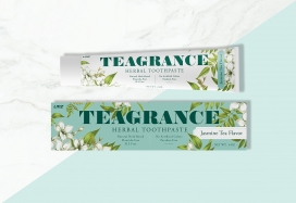 精美的Teagrance茉莉花茶香味的牙膏包装设计-灵感来自花卉
