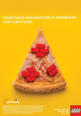 你孩子的想象力就像食物一样重要！Legoland乐高积木平面广告