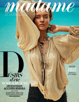 约瑟芬・斯可瑞娃-Madame Figaro杂志-展示了海滩美景与美诱的时装