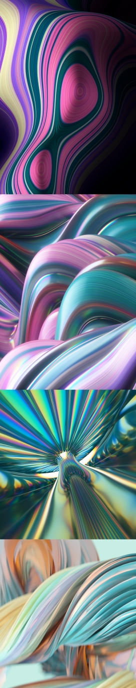 Pastels Light Waves-抽象粉彩光波