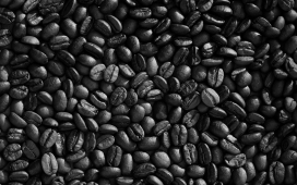 高清晰黑色咖啡豆壁纸