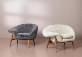 从温暖北欧人羊皮煎蛋中汲取灵感的椅子