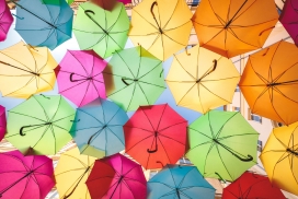 美丽的五彩雨伞