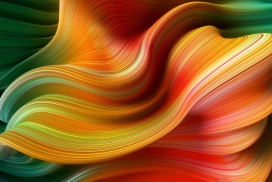 流畅动感的彩虹曲线图