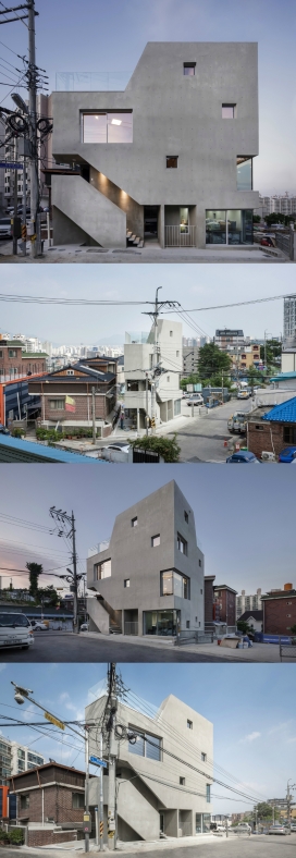 韩国213平米的狭缝工作室建筑