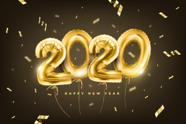 2020金色气球字体