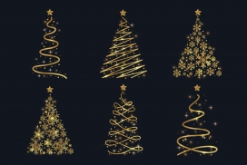 金箔质感简洁的圣诞树素材