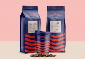 “咖啡能量”-ManTown Koffie卡通品牌标识和包装设计