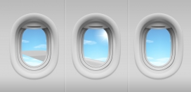 飞机蓝色机舱窗户素材