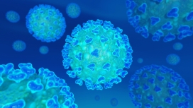 蓝色蘑菇阵的病菌病毒图片