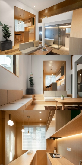 温暖的木质装饰小空间房屋