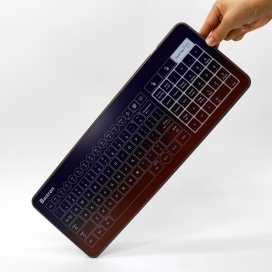 时尚且具有集成触摸板的Bastron玻璃键盘