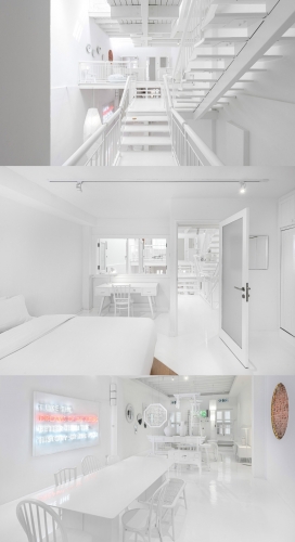 Canvas House-新加坡室内装饰为全白色的帆布房